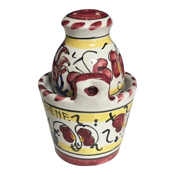 VTG Hand-Painted Ceramic Mustard Pot with Rooster Design – Made in Germany - Picture 2 of 8